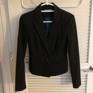 Black cropped Fitted blazer